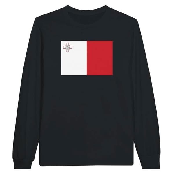 Långärmad t-shirt - PIXELFORMA - Maltas flagga - 100% bomull - Långärmad - Optimal komfort
