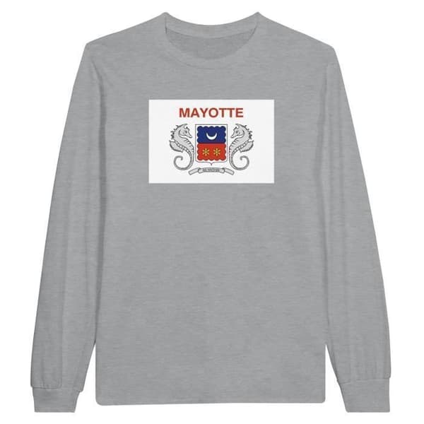 T-shirt med långa ärmar - PIXELFORMA - Mayotte flagga - 100% bomull - Långa ärmar - Optimal komfort