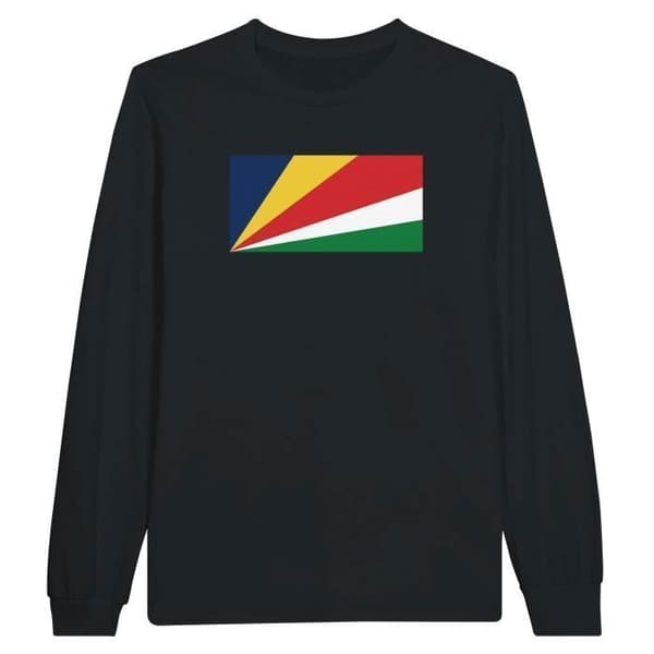 Långärmad t-shirt - PIXELFORMA - Seychellernas flagga - 100% bomull - Långa ärmar - Optimal komfort