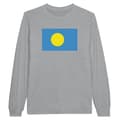 Miniatyrbild 1 av 3: Långärmad T-shirt - PIXELFORMA - Palauernas flagga - Grå - 100% bomull - Vuxen