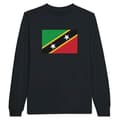 Miniatyrbild 1 av 3: T-shirt med lång ärm - Saint Kitts och Nevis flagga - Svart - 100% bomull - Normal passform - Unisex