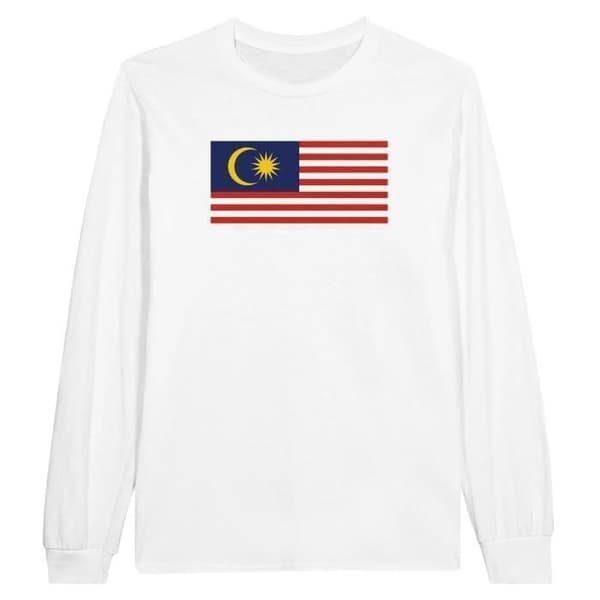T-shirt med långärmar - PIXELFORMA - Malaysias flagga - 100% bomull - Långärmad - Optimal komfort