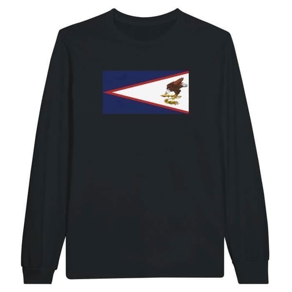 American Samoa Flag Långärmad T-shirt i Svart