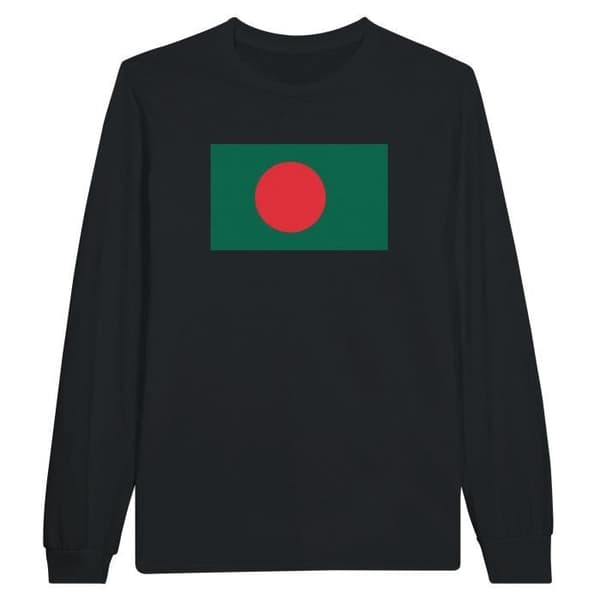 Bangladesh Flag Långärmad T-shirt i Svart