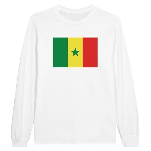 Långärmad T-shirt - PIXELFORMA - Senegal flagga - 100% bomull - Långa ärmar - Regular passform