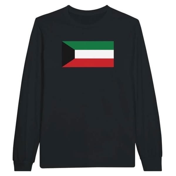 T-shirt med långa ärmar - PIXELFORMA - Kuwaits flagga - 100% bomull - Långa ärmar - Regular fit