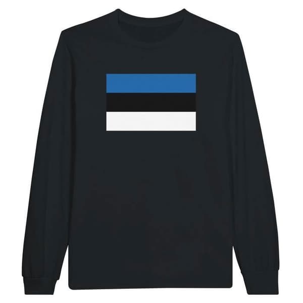 T-shirt med långa ärmar - PIXELFORMA - Estlands flagga - 100% bomull - Långa ärmar - Regular fit