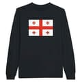 Miniatyrbild 1 av 3: T-shirt med långärmar - PIXELFORMA - Georgiens flagga - 100% bomull - Långärmad - Optimal komfort