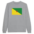 Miniatyrbild 1 av 3: Långärmad t-shirt - PIXELFORMA - Guyanas flagga - Grå - 100% bomull - Vuxen