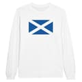 Miniatyrbild 1 av 3: Långärmad t-shirt - Skottlands flagga - Vit - 100% bomull - Regular fit - Unisex