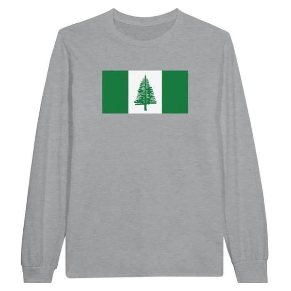 T-shirt med långa ärmar - PIXELFORMA - Norfolköarnas flagga - 100% bomull - Grå - Klassisk passform