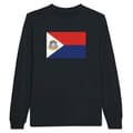 Miniatyrbild 1 av 3: T-shirt med lång ärm - Saint-Martins flagga - Svart - 100% bomull - Klassisk passform - Unisex