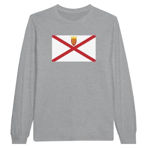Långärmad t-shirt - PIXELFORMA - Jersey Flagga - 100% bomull - Långa ärmar - Grå