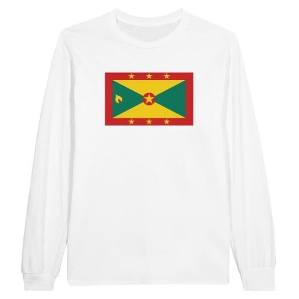 Långärmad t-shirt - PIXELFORMA - Grenadas flagga - 100% bomull - Långa ärmar - Optimal komfort