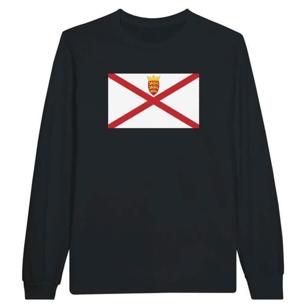 Långärmad T-shirt - PIXELFORMA - Jersey Flagga - Svart - 100% bomull - Regular passform
