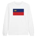 Miniatyrbild 1 av 3: T-shirt med långa ärmar - Liechtensteins flagga - Vit - 100% bomull - Klassisk passform - Unisex