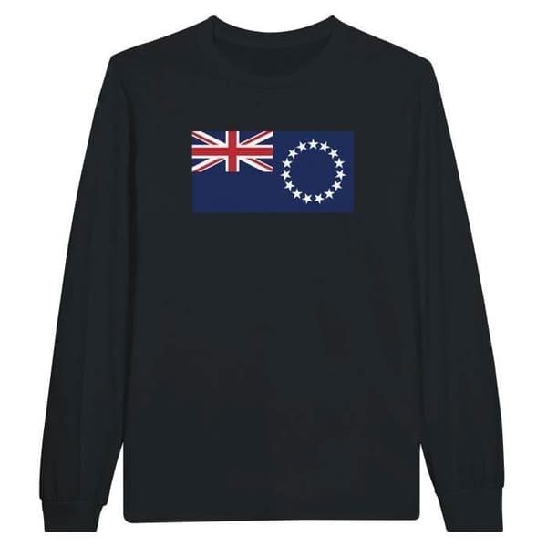 T-shirt med långa ärmar - PIXELFORMA - Cooköarnas flagga - 100% bomull - Långa ärmar - Optimal komfort