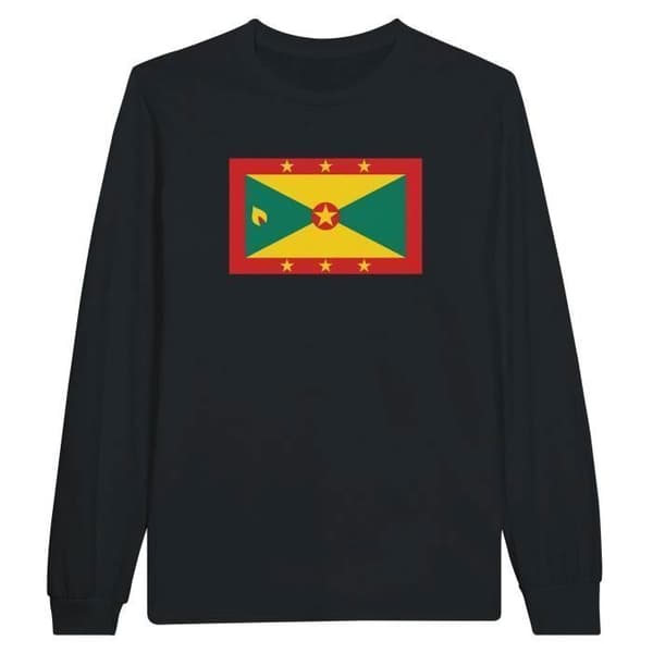 Långärmad T-shirt - PIXELFORMA - Grenadas flagga - 100% bomull - Långärmad - Regular fit
