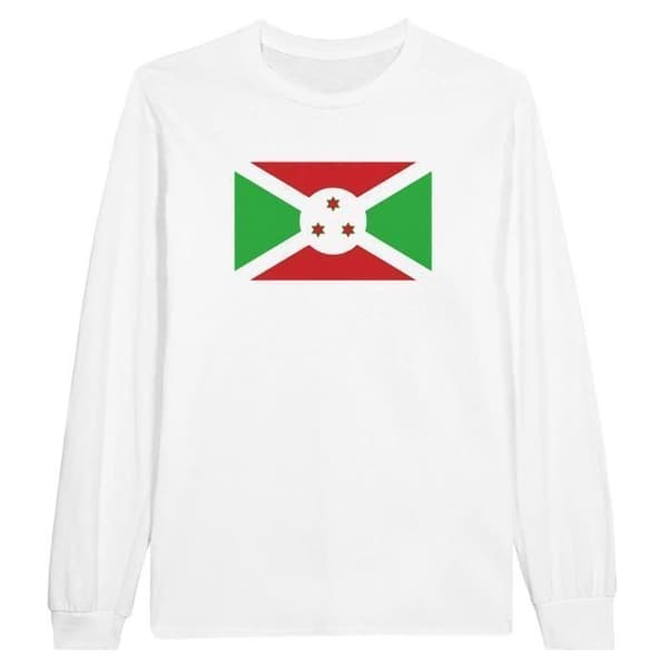 T-shirt med långa ärmar - PIXELFORMA - Burundi-flagga - 100% bomull - Långa ärmar - Regular fit