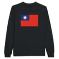 Miniatyrbild 1 av 3: Republiken Kina flagga långärmad T-shirt i svart