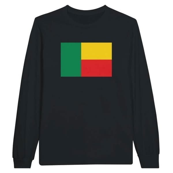 T-shirt med lång ärm - PIXELFORMA - Benins flagga - 100% bomull - Lång ärm - Optimalt komfort
