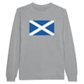 Miniatyrbild 1 av 3: Långärmad T-shirt - Skottlandsflagga - Grå - 100% bomull - Långärmad - Klassisk krage