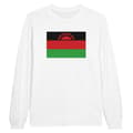 Miniatyrbild 1 av 3: Långärmad t-shirt - PIXELFORMA - Malawi Flagga - Vit - Vanlig - Vuxen - Klassisk krage