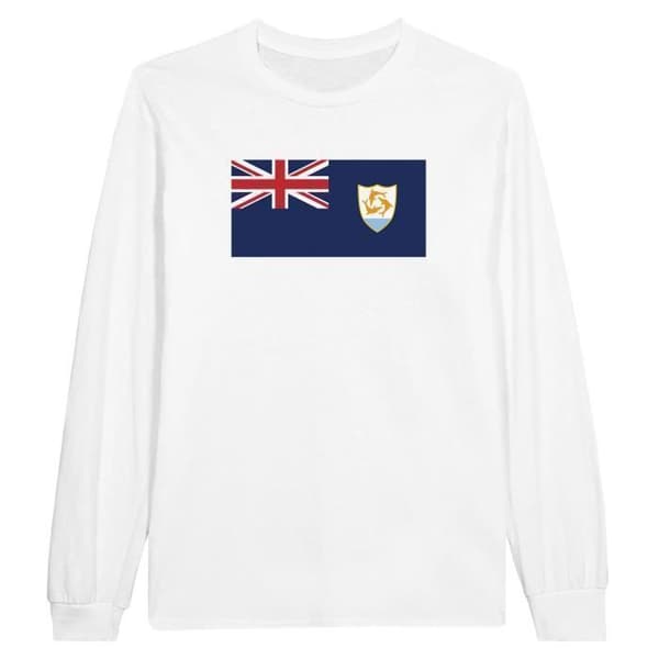 Långärmad T-shirt - PIXELFORMA - Anguillas flagga - 100% bomull - Långa ärmar - Optimal komfort