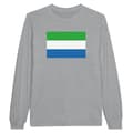 Miniatyrbild 1 av 3: T-shirt med långa ärmar - PIXELFORMA - Sierra Leones flagga - 100% bomull - Grå - Långa ärmar