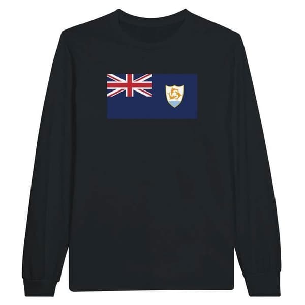 Långärmad T-shirt - PIXELFORMA - Anguillas flagga - 100% bomull - Långa ärmar - Optimal komfort