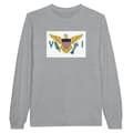 Miniatyrbild 1 av 3: Långärmad t-shirt - PIXELFORMA - Jungfruöarnas flagga - Grå - 100% bomull - Herr