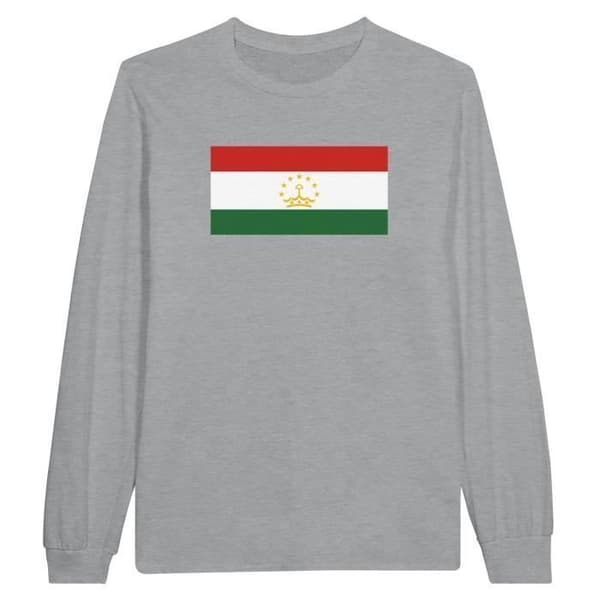 T-shirt med långa ärmar - PIXELFORMA - Tadzjikistans flagga - 100% bomull - Långa ärmar - Optimal komfort
