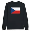 Miniatyrbild 1 av 3: T-shirt med långa ärmar - PIXELFORMA - Tjeckiens flagga - Svart - Regular passform - Klassisk krage