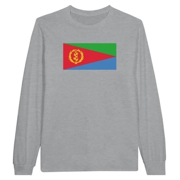T-shirt med långa ärmar - PIXELFORMA - Eritreas flagga - 100% bomull - Långa ärmar - Optimal komfort