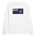 Miniatyrbild 1 av 3: T-shirt med lång ärm - Pitcairnöarnas flagga - Vit - 100 % bomull - Klassisk passform - Unisex