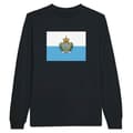 Miniatyrbild 1 av 3: T-shirt med lång ärm - PIXELFORMA - San Marinos flagga - Svart - Klassisk krage - Regular passform