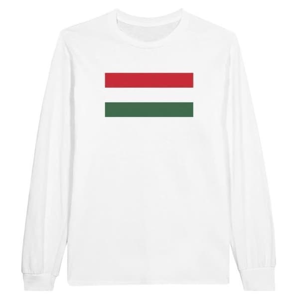 T-shirt med långa ärmar - PIXELFORMA - Ungerns flagga - 100% bomull - Långa ärmar - Normal passform