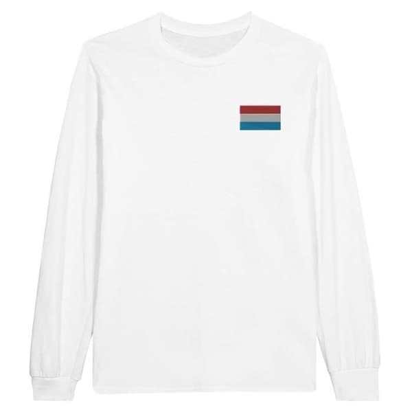 Långärmad t-shirt - PIXELFORMA - Luxemburgs flagga - 100% bomull - Långa ärmar - Optimal komfort
