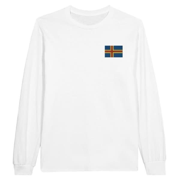 Långärmad t-shirt - PIXELFORMA - Ålands flagga - 100% bomull - Långa ärmar - Optimal komfort