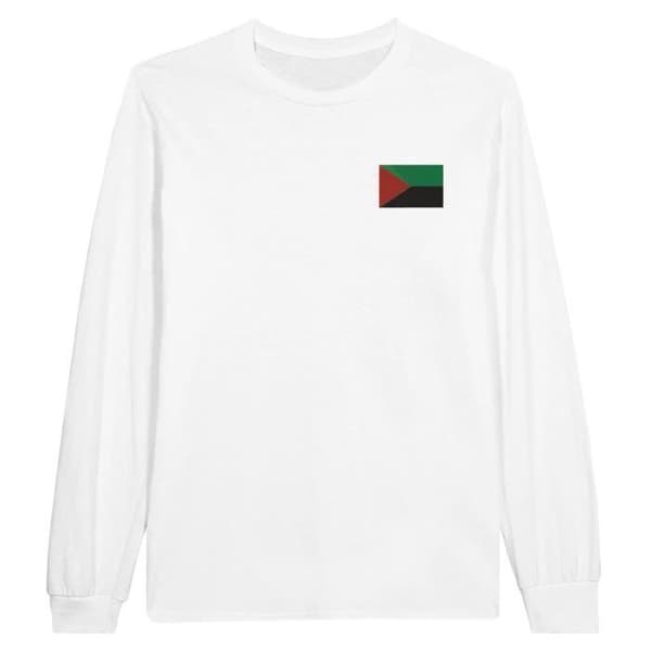 Långärmad T-shirt - Martinique Flagga - Vit - 100% bomull - Långärmad - Klassisk krage