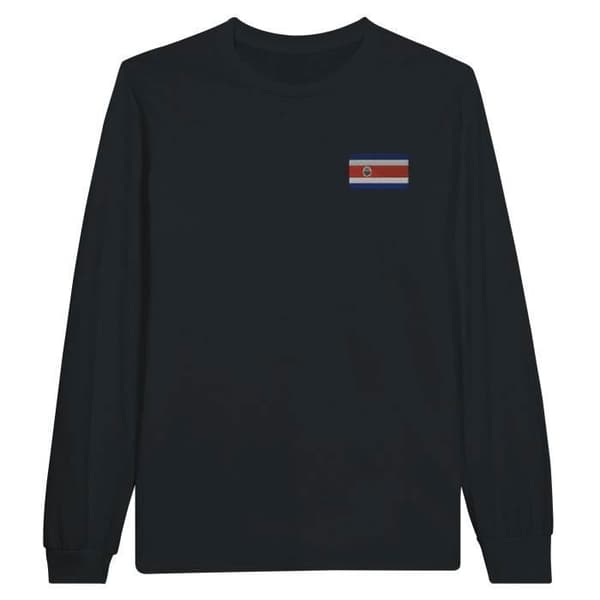 T-shirt med långa ärmar - PIXELFORMA - Costa Ricas flagga - 100% bomull - Långa ärmar - Optimalt komfort