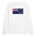 Miniatyrbild 1 av 3: Långärmad T-shirt - Cooköarnas flagga - Vit - 100% bomull - Regular fit - Unisex
