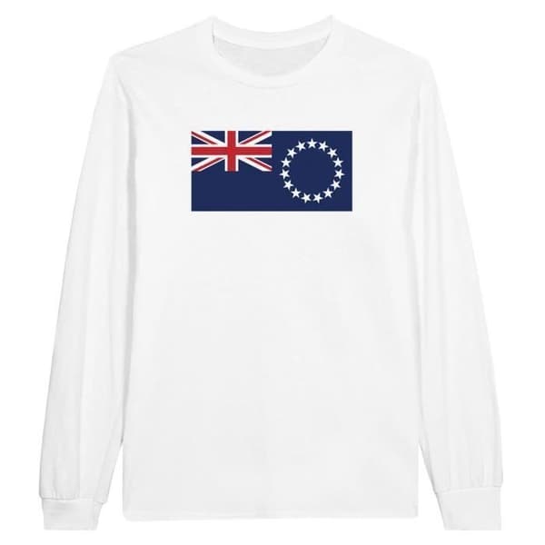 Långärmad T-shirt - Cooköarnas flagga - Vit - 100% bomull - Regular fit - Unisex