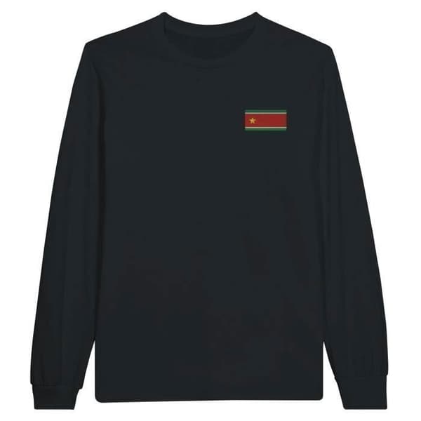 T-shirt med långa ärmar - Guadeloupes flagga - Svart - 100% bomull - Regular fit - Unisex