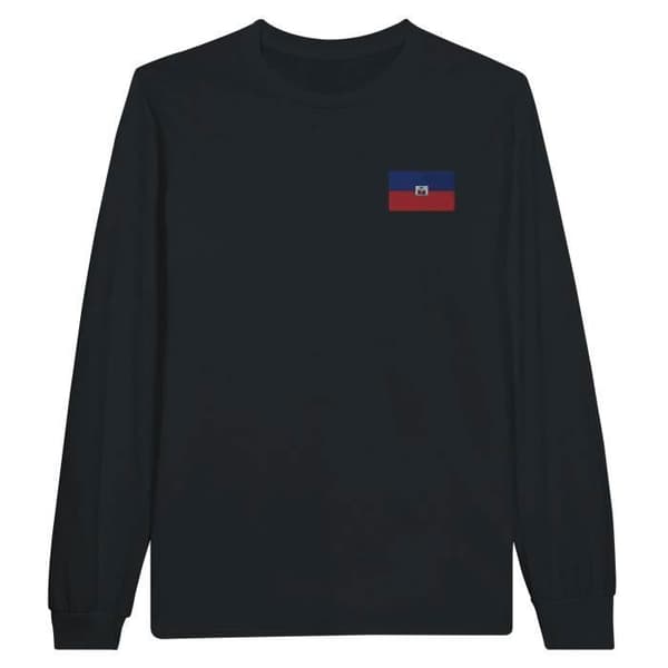 Långärmad T-shirt - PIXELFORMA - Haitis flagga - 100% bomull - Långa ärmar - Optimal komfort