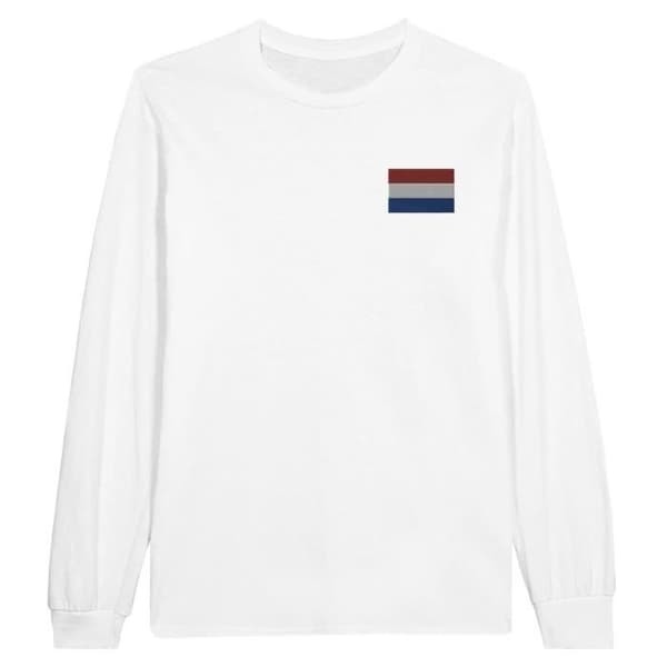 T-shirt med långa ärmar - PIXELFORMA - Nederländernas flagga - 100% bomull - Långa ärmar - Optimal komfort