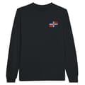 Miniatyrbild 1 av 3: Dominikanska republikens flagga broderi långärmad T-shirt i svart