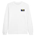 Miniatyrbild 1 av 3: T-shirt med lång ärm - Bosnien och Hercegovinas flagga - Vit - 100% bomull - Regular fit - Unisex