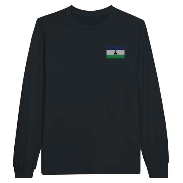 Långärmad t-shirt - PIXELFORMA - Flag of Lesotho - 100 % bomull - Långa ärmar - Optimal komfort