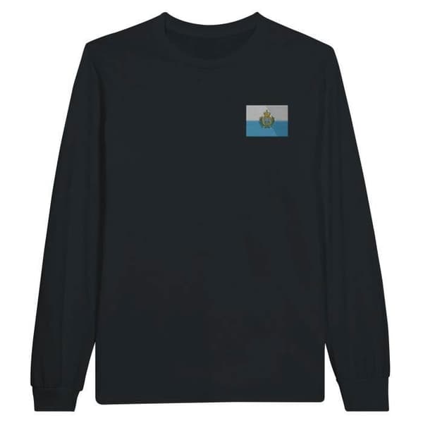 Långärmad t-shirt - PIXELFORMA - Flag of San Marino - 100 % bomull - Långa ärmar - Optimal komfort